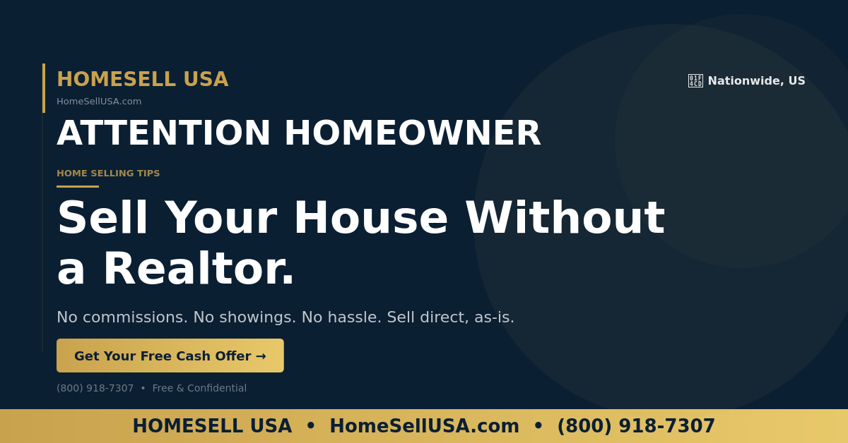 Sell Your House Without a Realtor — HOMESELL USA helps homeowners sell direct, as-is