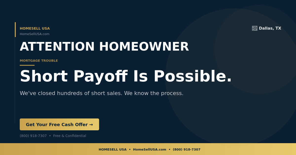 Short Payoff Is Possible. - Dallas, TX - HOMESELL USA